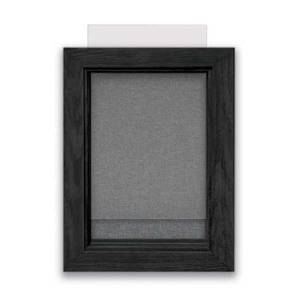 United Visual Products Indoor Enclosed Combo Board, 72"x36", Black Frame/Black Porcelain & Cork UVCB7236B-BLKPORC-CORK - main
